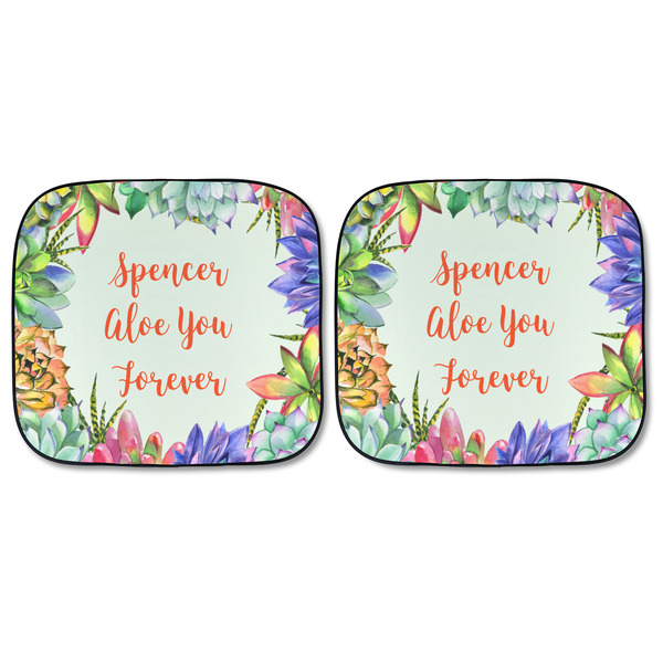 Succulents Car Sun Shades - FRONT
