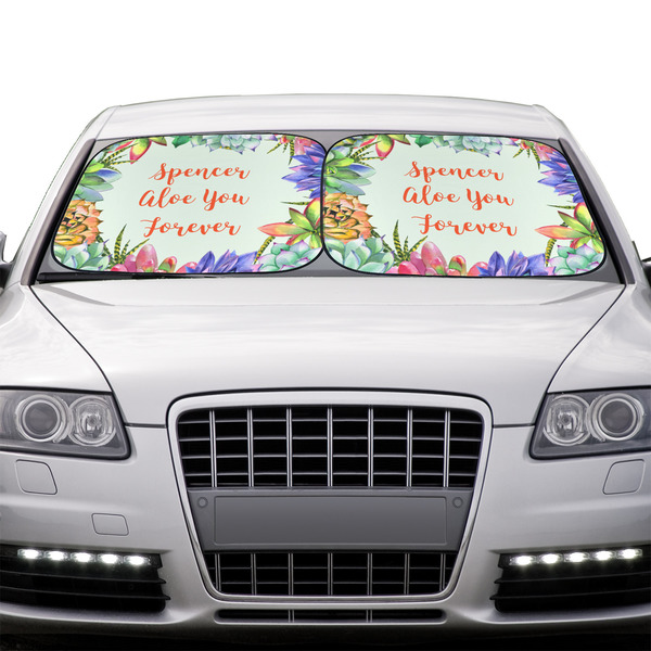 Succulents Car Sun Shades - IN CONTEXT