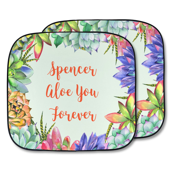 Custom Succulents Car Sun Shade - Two Piece (Personalized)
