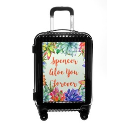 Succulents Carry On Hard Shell Suitcase (Personalized)