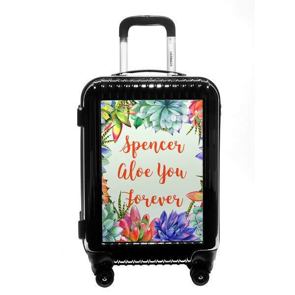 Custom Succulents Carry On Hard Shell Suitcase (Personalized)
