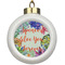 Succulents Ceramic Ball Ornament (Personalized)