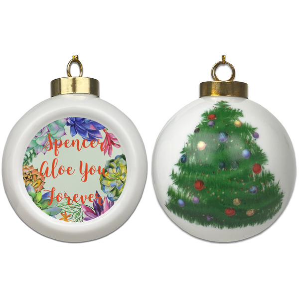Succulents Ceramic Christmas Ornament - X-Mas Tree (APPROVAL)