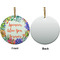 Succulents Ceramic Flat Ornament - Circle Front & Back (APPROVAL)