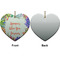 Succulents Ceramic Flat Ornament - Heart Front & Back (APPROVAL)