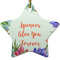 Succulents Star Ceramic Ornament w/ Name or Text