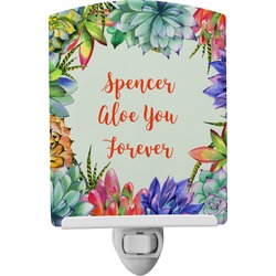 Succulents Ceramic Night Light (Personalized)