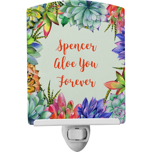Custom Succulents Ceramic Night Light (Personalized)
