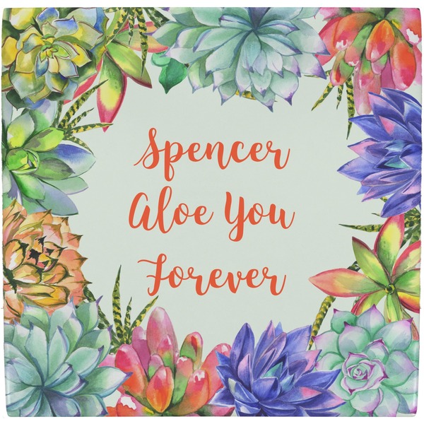 Custom Succulents Ceramic Tile Hot Pad (Personalized)