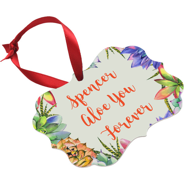 Succulents Christmas Ornament (Angle View)