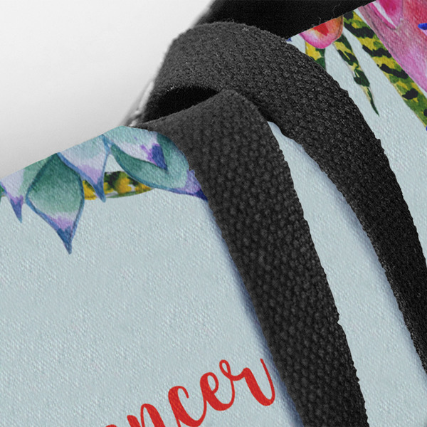 Succulents Closeup of Tote w/Black Handles