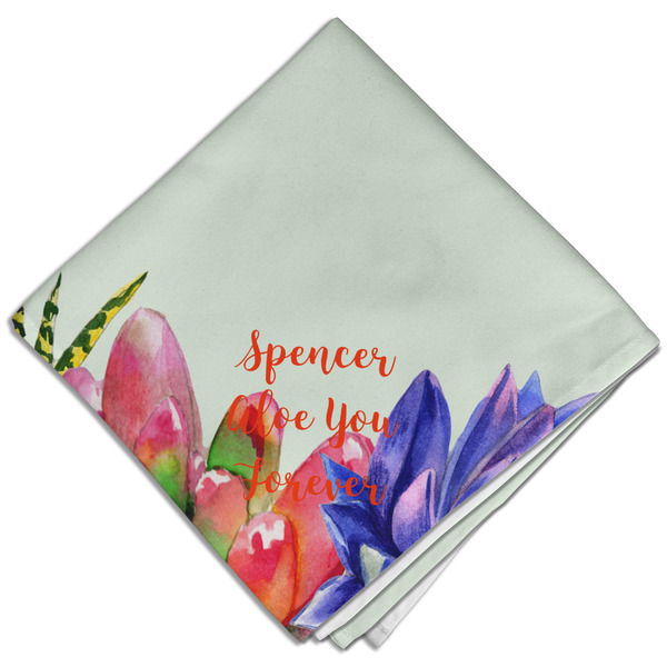 Custom Succulents Cloth Dinner Napkin - Single w/ Name or Text