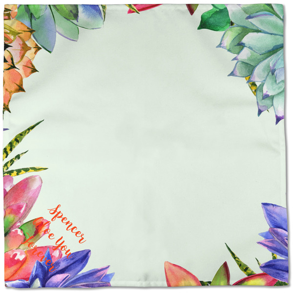 Succulents Cloth Napkins - Personalized Dinner (Full Open)