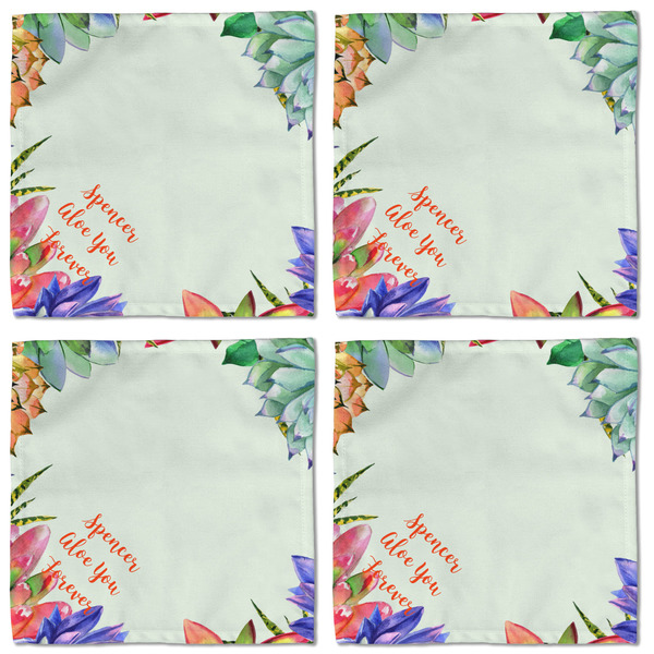 Succulents Cloth Napkins - Personalized Lunch (APPROVAL) Set of 4