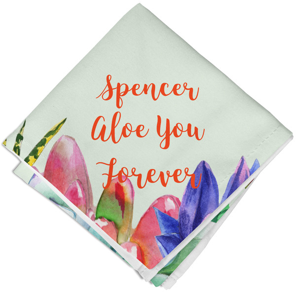 Custom Succulents Cloth Napkin w/ Name or Text