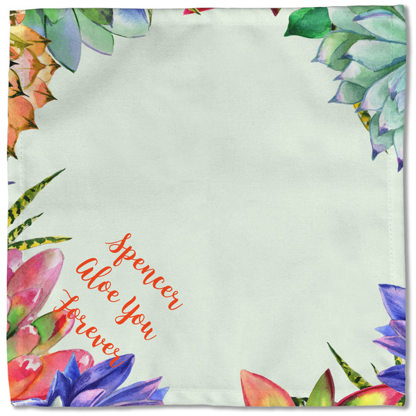 Succulents Cloth Napkins - Personalized Lunch (Single Full Open)