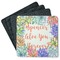 Succulents Square Rubber Backed Coasters - Set of 4 (Personalized)