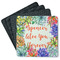 Succulents Square Rubber Backed Coasters - Set of 4 (Personalized)