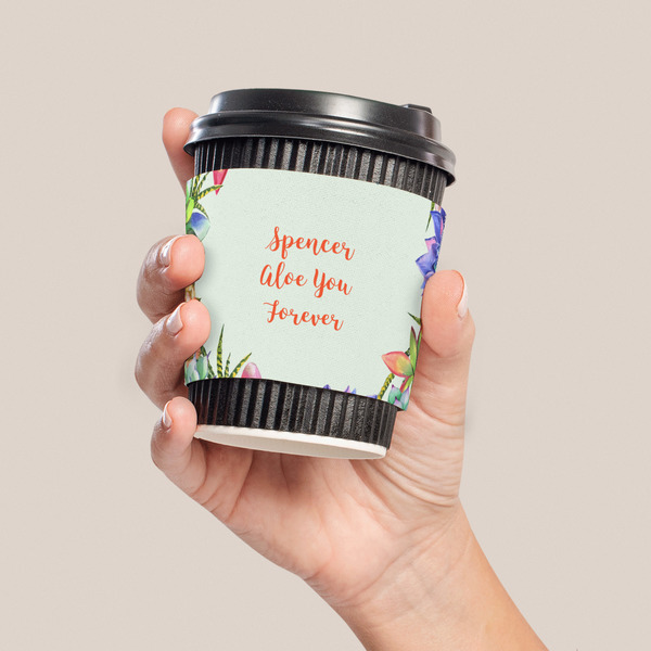 Succulents Coffee Cup Sleeve - LIFESTYLE