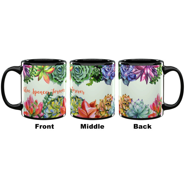 Succulents Coffee Mug - 11 oz - Black APPROVAL