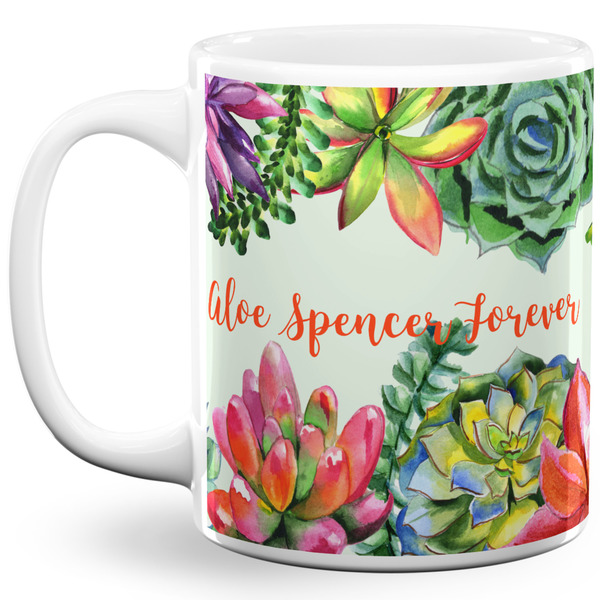 Custom Succulents 11 Oz Coffee Mug - White (Personalized)
