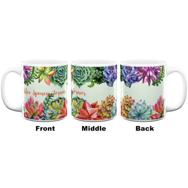 Succulents Coffee Mug - 11 oz - White APPROVAL