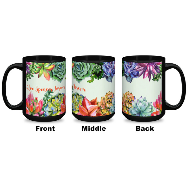 Succulents Coffee Mug - 15 oz - Black APPROVAL