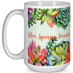 Succulents 15 Oz Coffee Mug - White (Personalized)