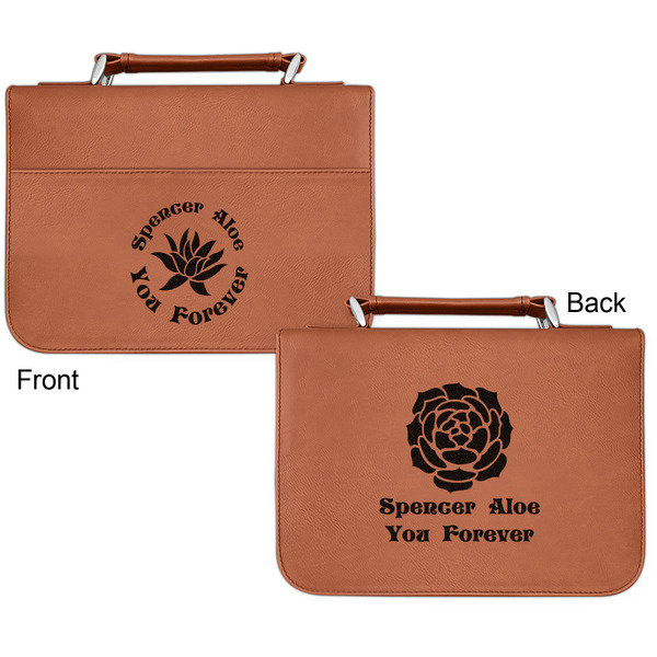 Succulents Cognac Leatherette Bible Covers - Small Double Sided Apvl