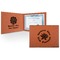 Succulents Cognac Leatherette Diploma / Certificate Holders - Front and Inside - Main