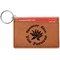 Succulents Cognac Leatherette Keychain ID Holders - Front Credit Card
