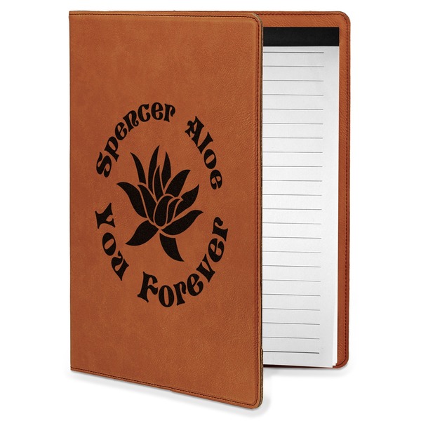 Custom Succulents Leatherette Portfolio with Notepad - Small - Double Sided (Personalized)