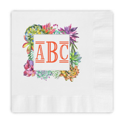 Succulents Embossed Decorative Napkins (Personalized)