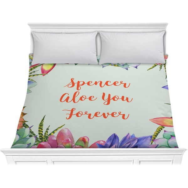 Custom Succulents Comforter - King (Personalized)