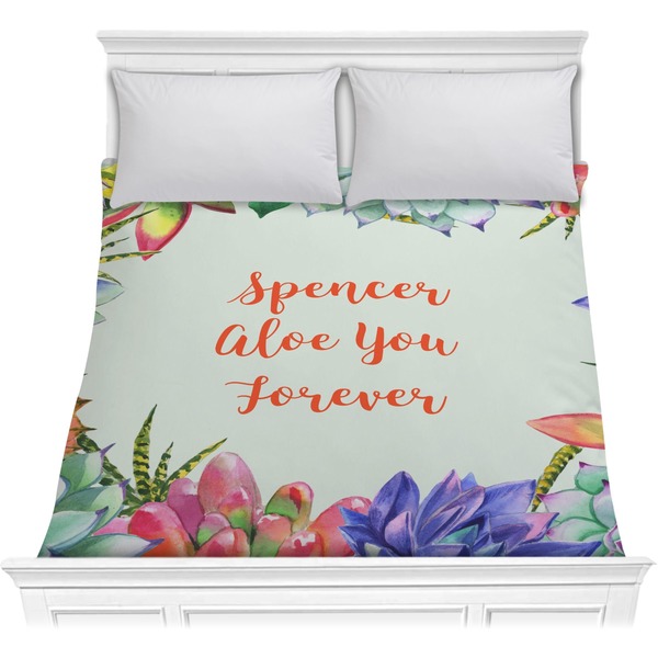 Custom Succulents Comforter - Full / Queen (Personalized)