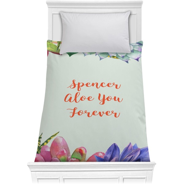 Custom Succulents Comforter - Twin XL (Personalized)