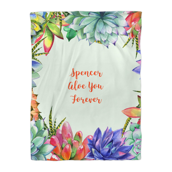 Succulents Comforter - Twin XL - Front