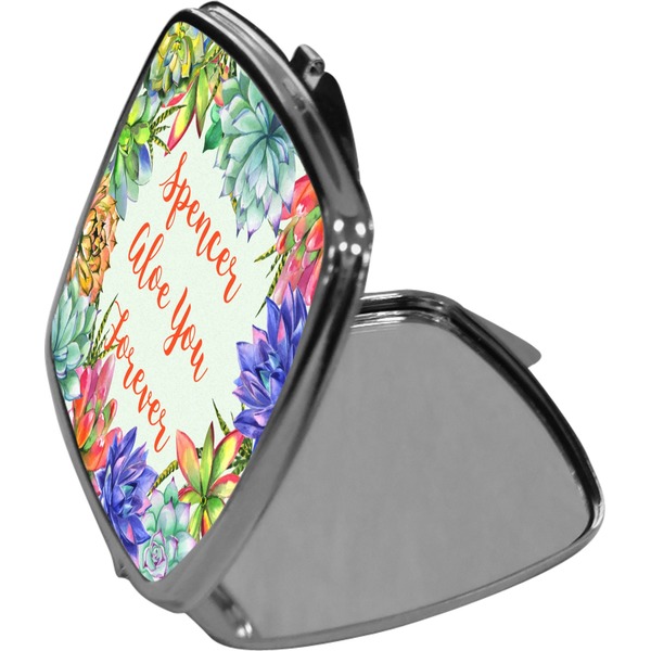 Succulents Compact Mirror (Side View)