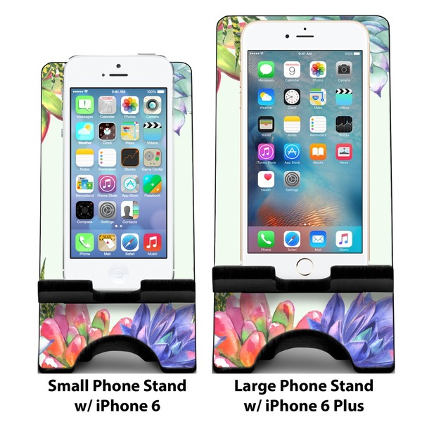 Succulents Compare Phone Stand Sizes - with iPhones