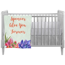 Succulents Crib Comforter / Quilt (Personalized)