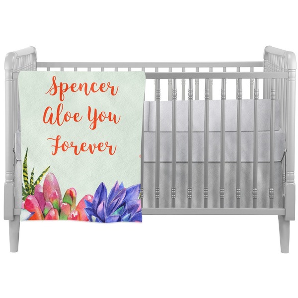 Custom Succulents Crib Comforter / Quilt (Personalized)