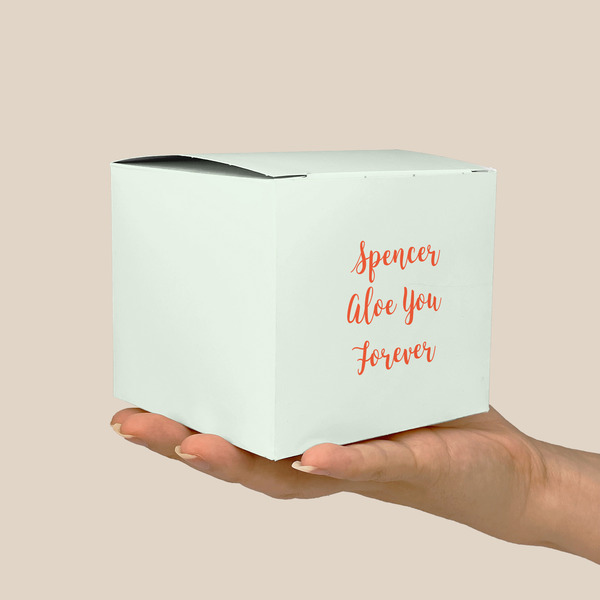 Succulents Cube Favor Gift Box - On Hand - Scale View