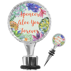 Succulents Wine Bottle Stopper (Personalized)
