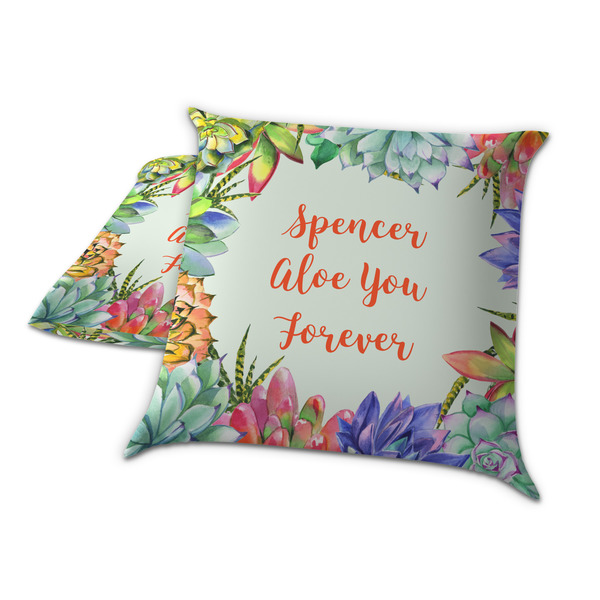 Succulents Decorative Pillow Case - TWO