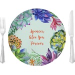 Succulents Glass Lunch / Dinner Plate 10" (Personalized)