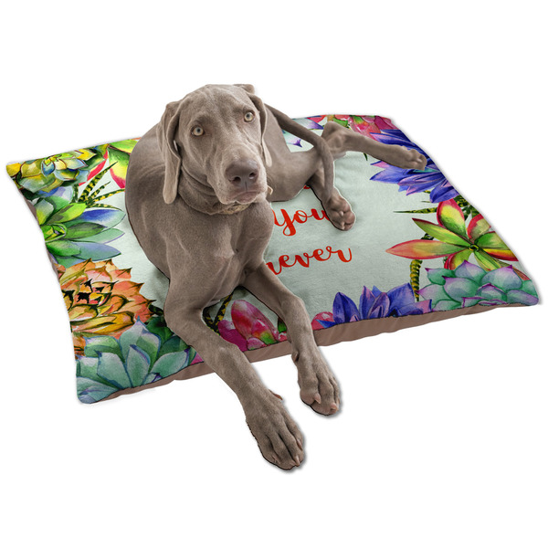Custom Succulents Dog Bed - Large w/ Name or Text