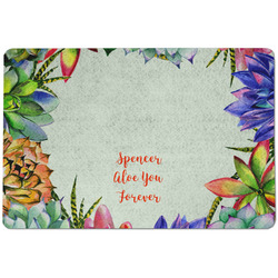 Succulents Dog Food Mat w/ Name or Text