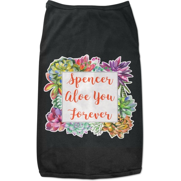 Custom Succulents Black Pet Shirt - M (Personalized)
