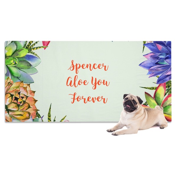 Custom Succulents Dog Towel (Personalized)