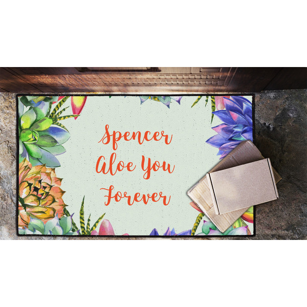 Succulents Door Mat - LIFESTYLE (Lrg)